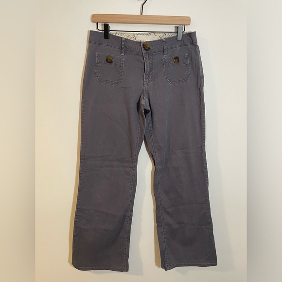 Old Navy Pants - Old Navy Gray Blue Corduroy Pants Size 4 Y2K Throwback Vintage Wide Leg